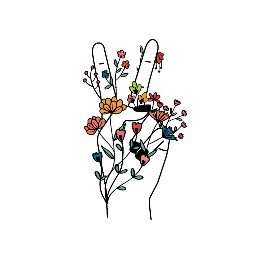 Peace Flower Hand Clear