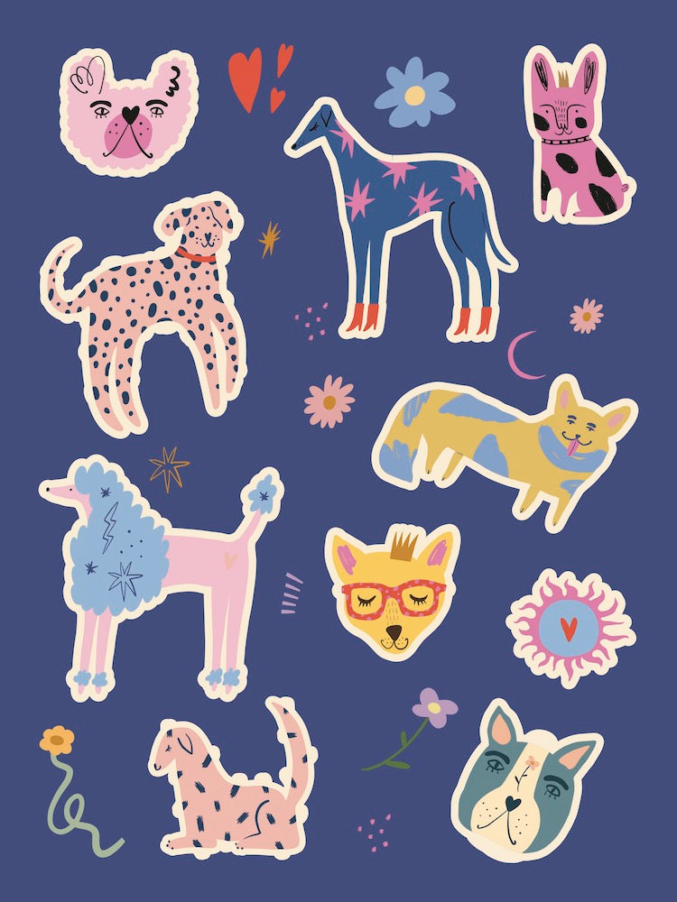 Cute Dogs Sticker Sheet
