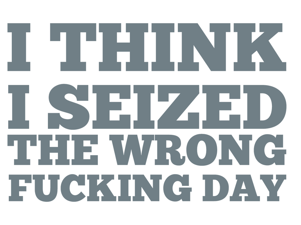 I Think I Siezed the Wrong Fucking Day