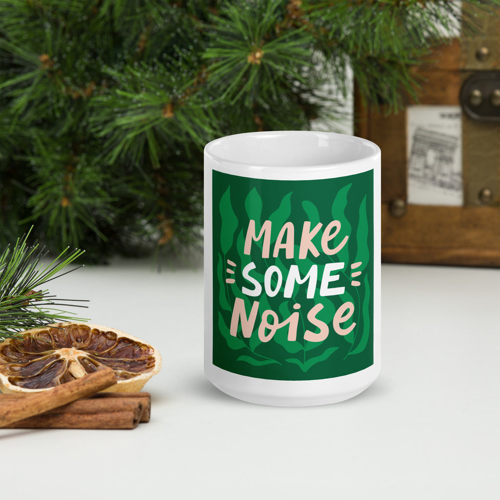 White glossy mug