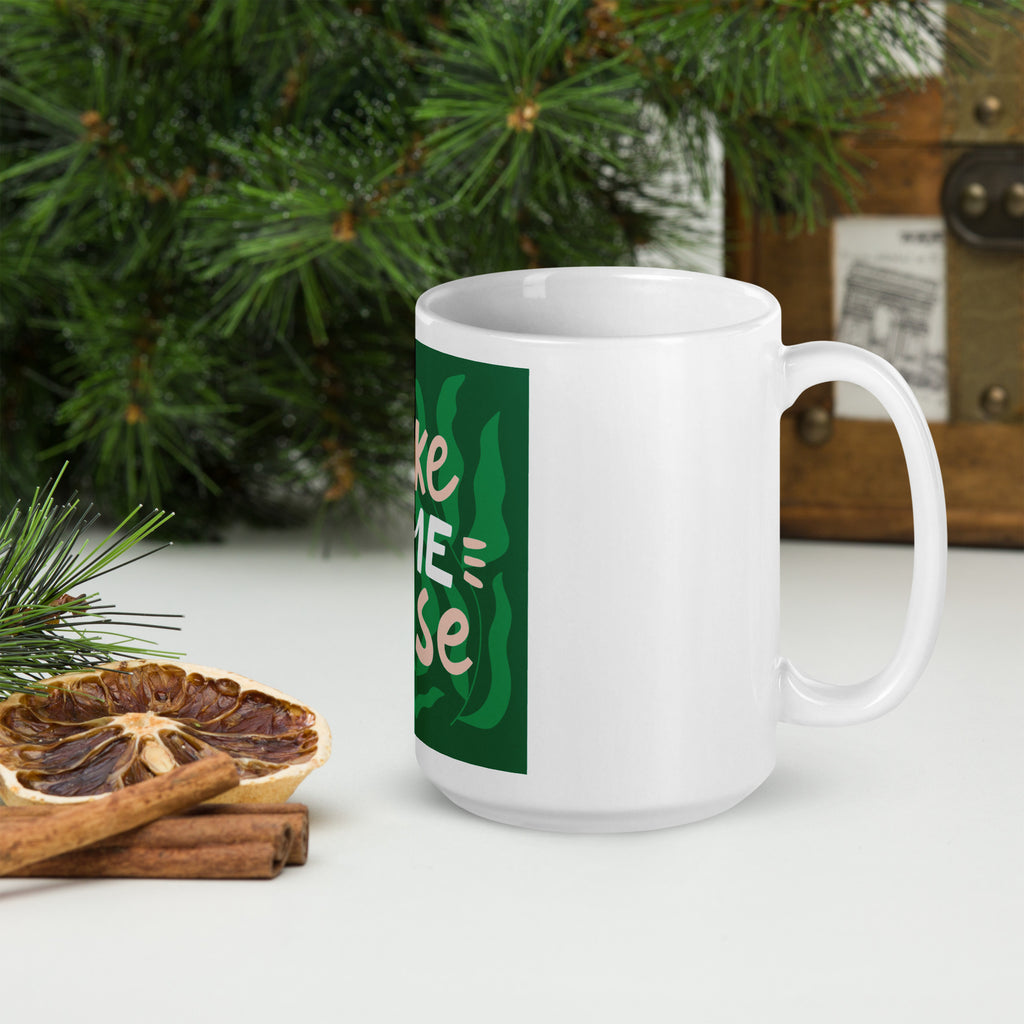 White glossy mug