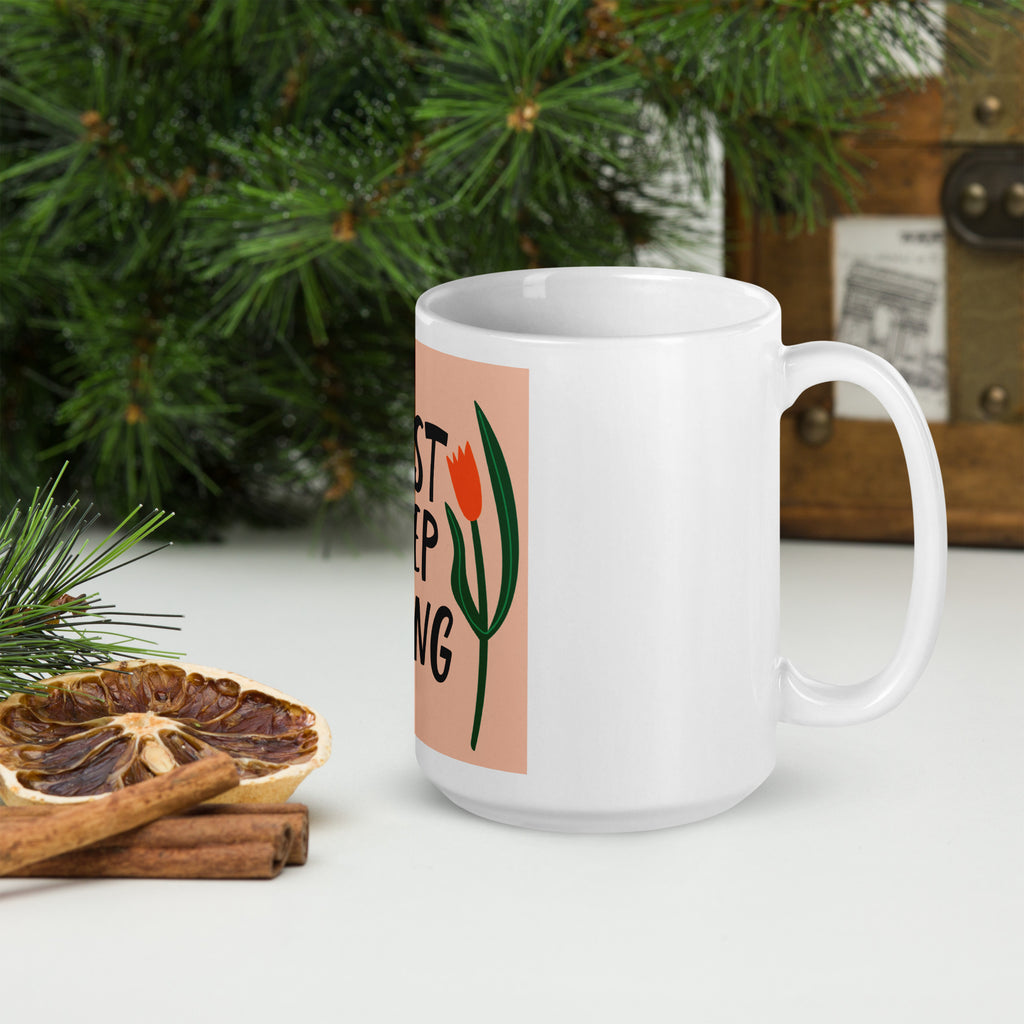 White glossy mug